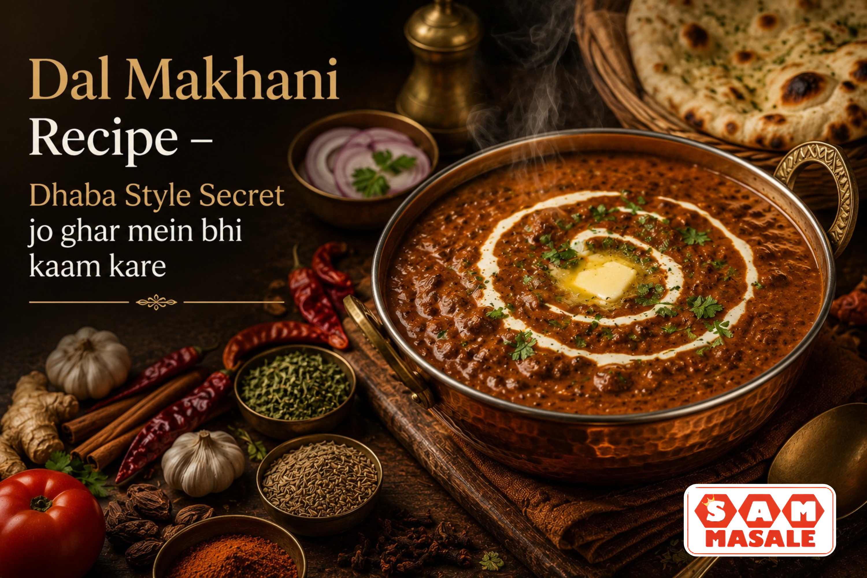 Creamy dhaba style dal makhani in serving bowl