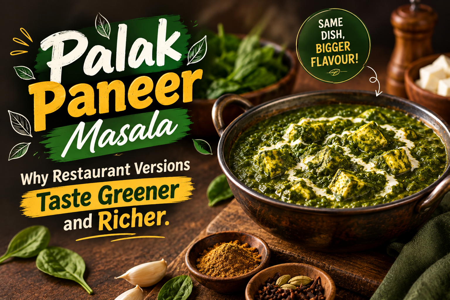 Palak Paneer Masala – Why Restaurant Versions Taste Greener and Richer