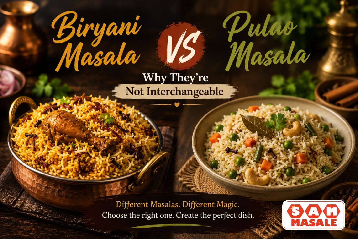 Biryani Masala vs Pulao Masala – Why They're Not Interchangeable