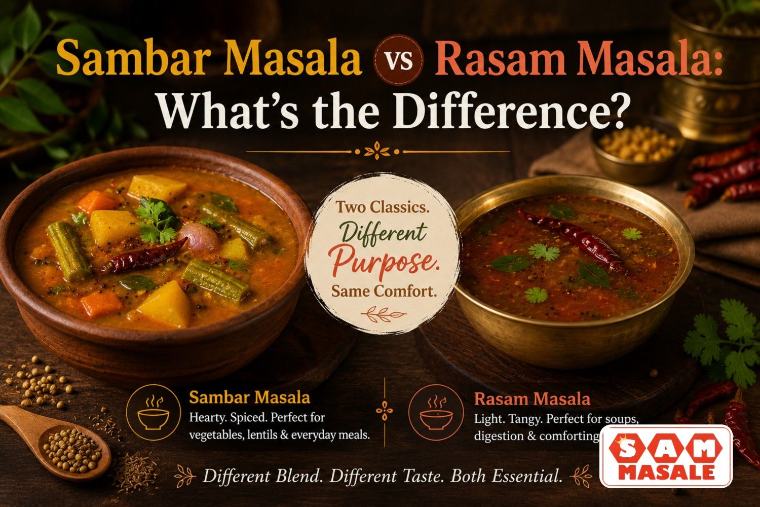 Sambar Masala vs Rasam Masala: What's the Difference?