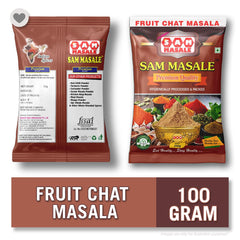 fruit chat masala 100 gm pack front and back side