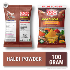 haldi power 100 gm pack front and back side