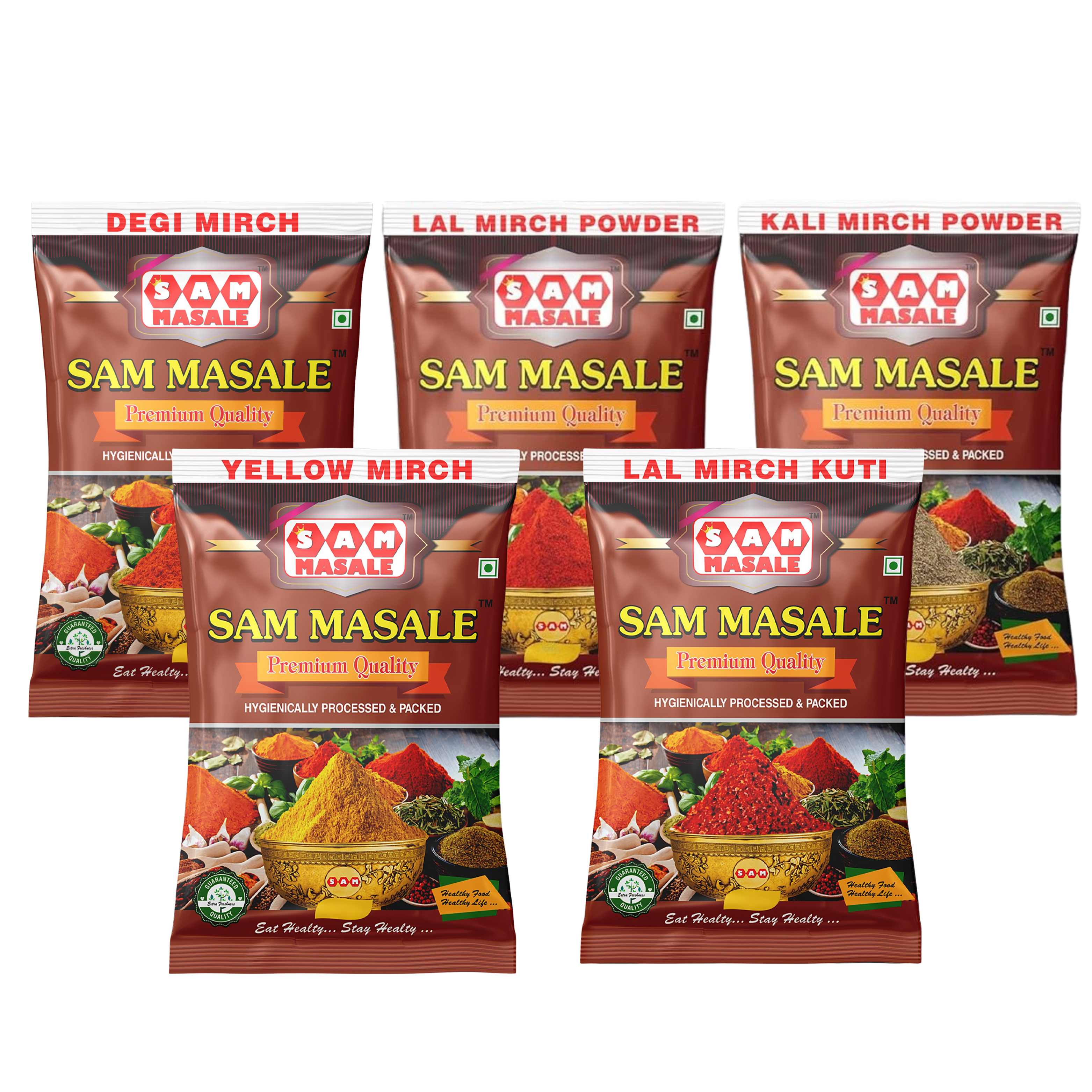 sam masale Premium Chilli Variety Combo pack of 5
