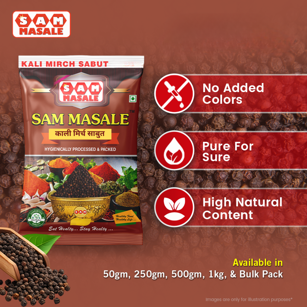 Premium Kali Mirch Sabut - Black Pepper | SAM MASALE