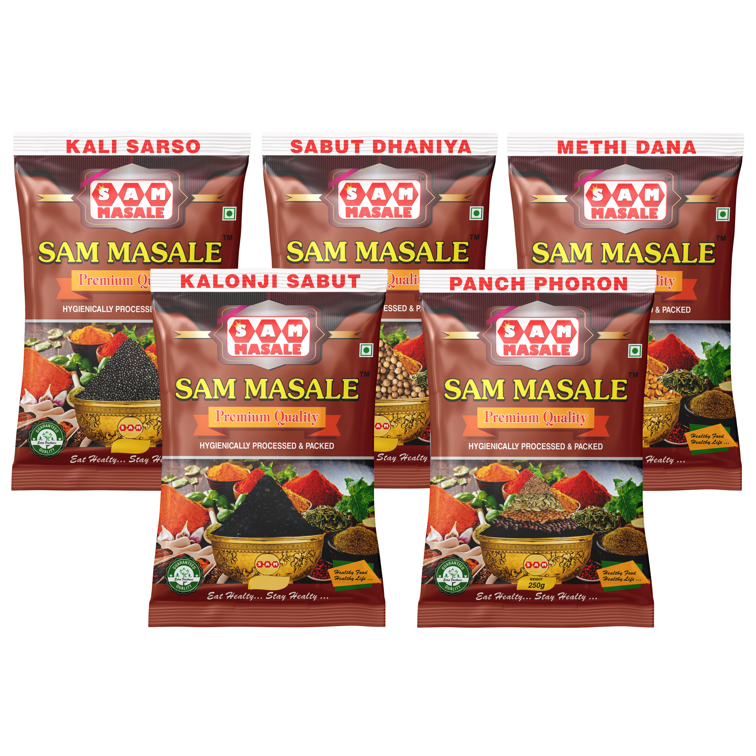 sam masale Seeds and Whole Spice Combo Pack of 5